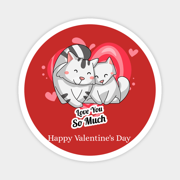 Love You So Much (cats) Happy Valentines Magnet by PersianFMts